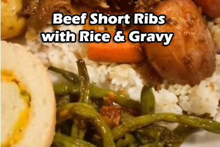 Beef Short Ribs with Rice & Gravy Recipe